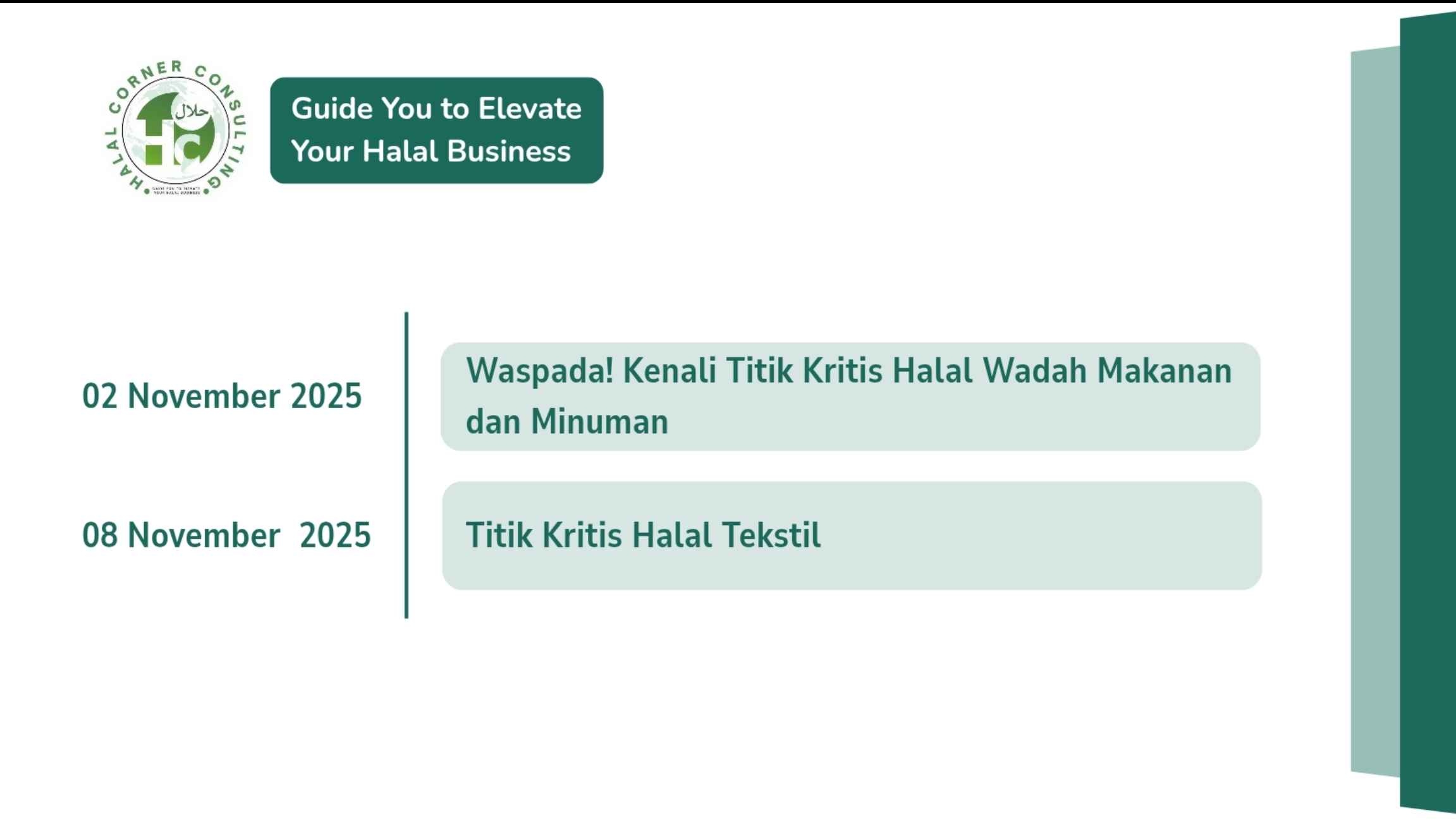 Kenali Titik Kritis Halal di Sekitarmu: Dua Kelas Gratis dari Halal Corner